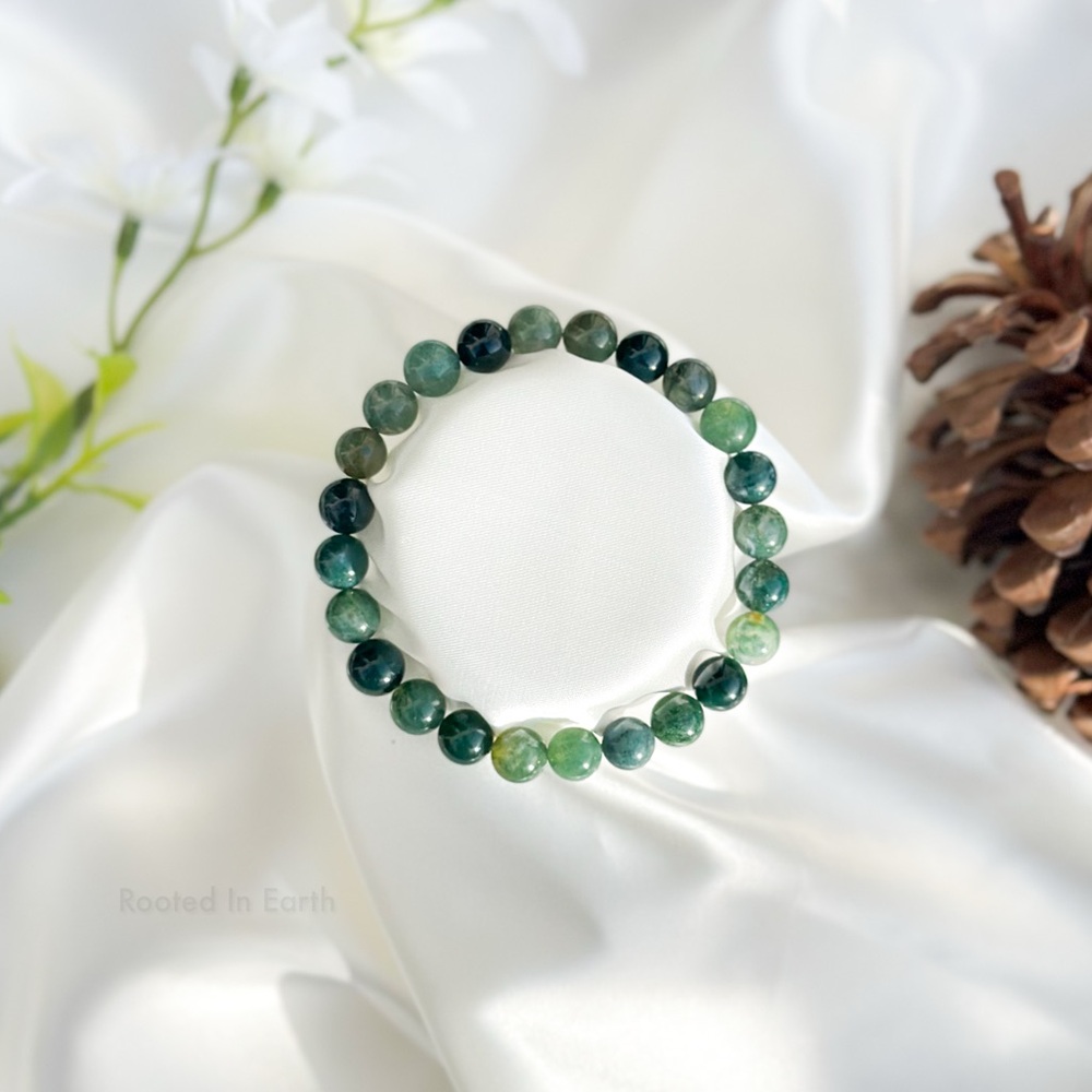 Natural Moss Agate Grounding Bracelet